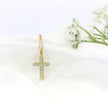 14k Gold Small Cross Charm Necklace