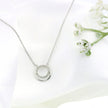 10k White Gold Double Circle Charm Necklace