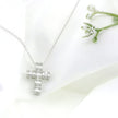 10k White Gold Cross Diamond Charm Necklace