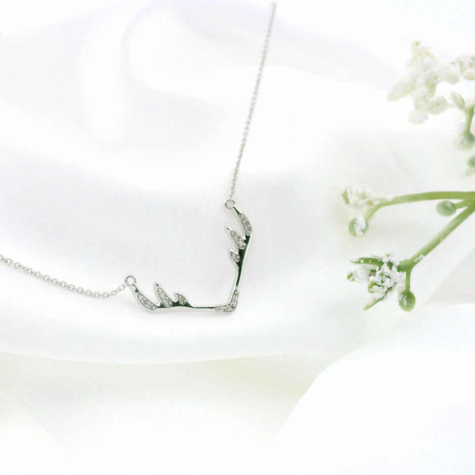 14k Gold Deer Antler Pendant