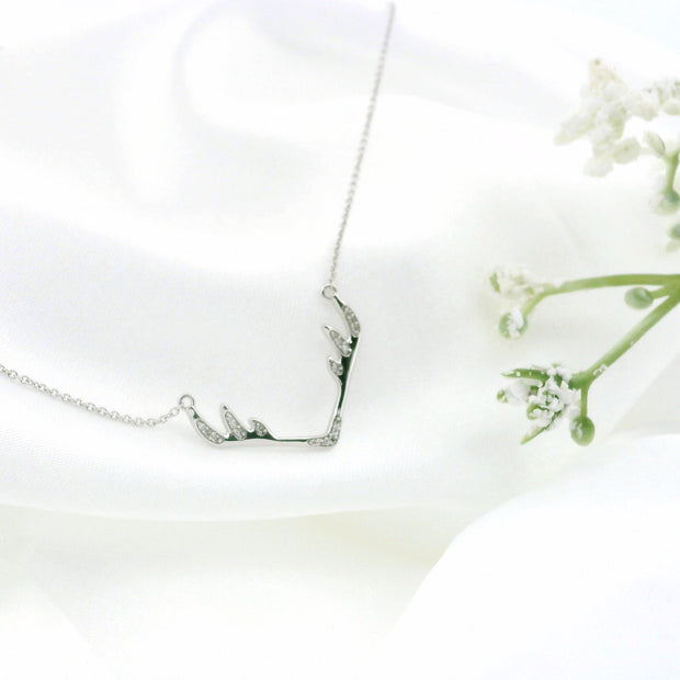 14k Gold Deer Antler Pendant