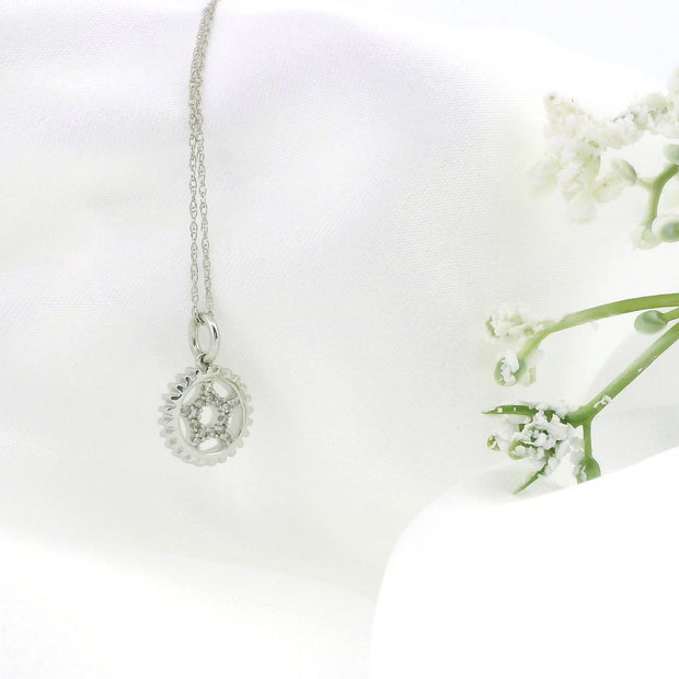 10k Gold Star Halo Charm Necklace