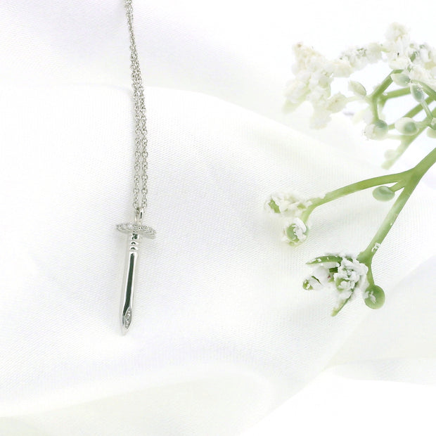 14k Gold Nail Diamond Necklace