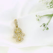 14k Yellow Gold Hamsa Hand Pendant