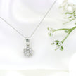 10k White Gold Diamond Flower Necklace