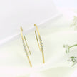 10k Yellow Gold Diamond Thread Earrings