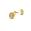 14k Yellow Gold Round Diamond Stud Earrings