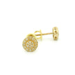 14k Yellow Gold Round Diamond Stud Earrings