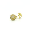 14k Yellow Gold Diamond Stud Earrings