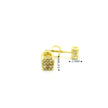14k Yellow Gold Diamond Cluster Stud Earrings