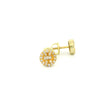 14k Yellow Gold Round Diamond Stud Earrings