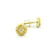 14k Yellow Gold Diamond Stud Earrings