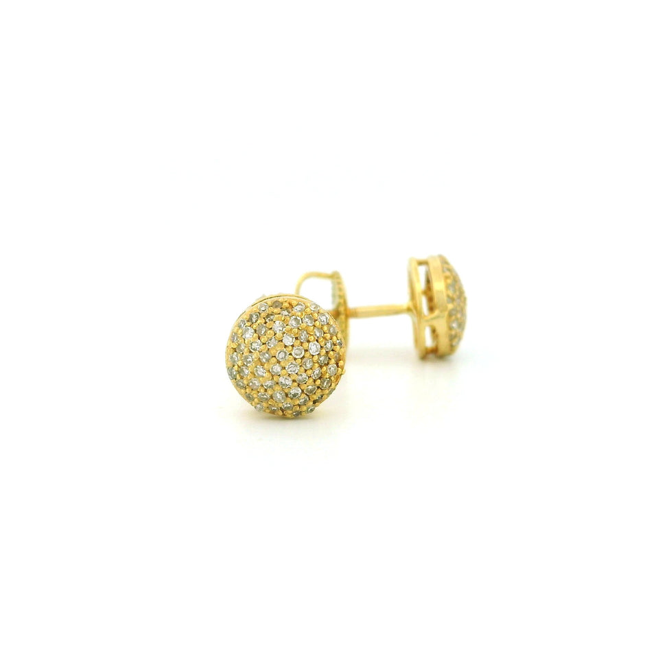14k Yellow Gold Diamond Stud Earrings