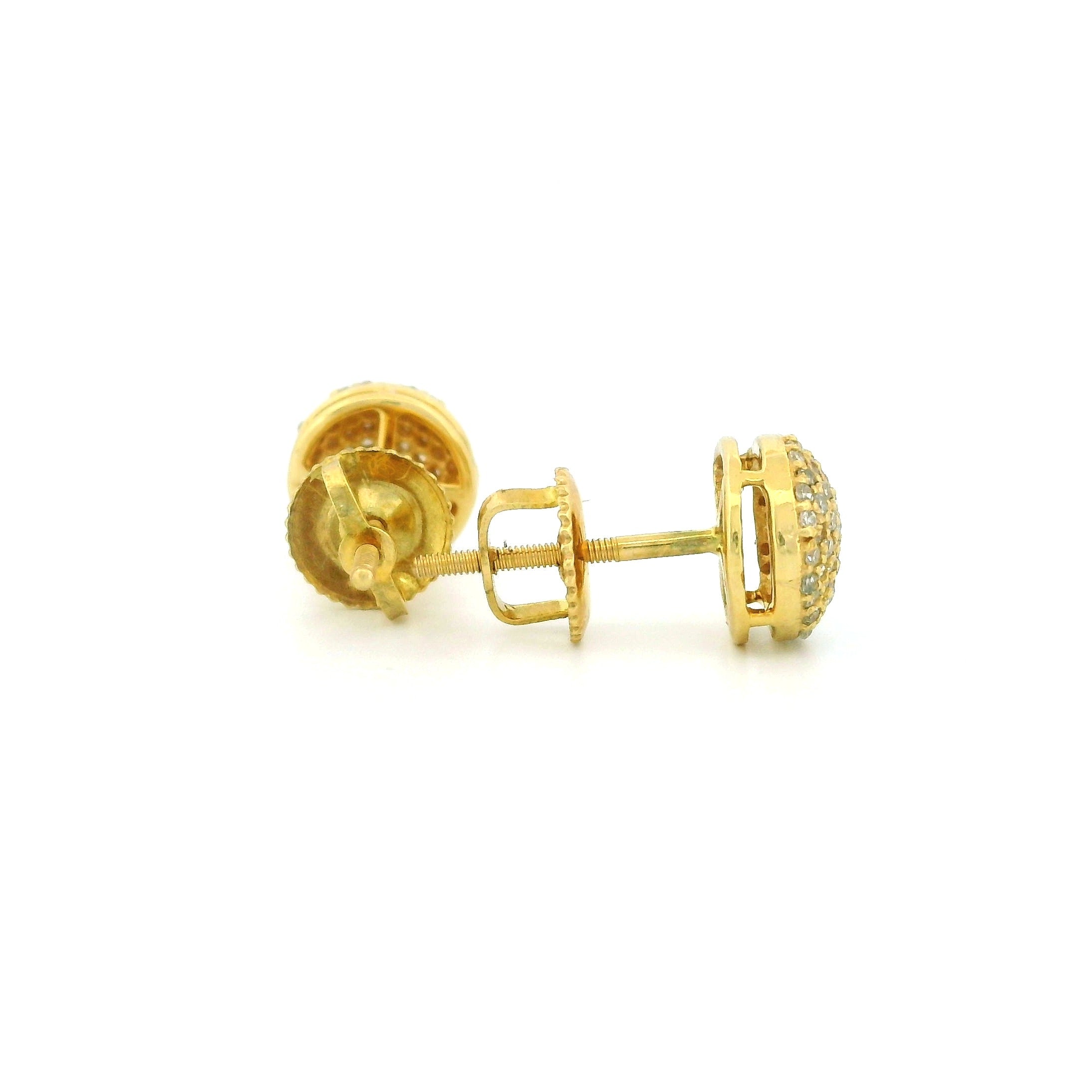 14k Yellow Gold Diamond Stud Earrings