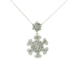 14k White Gold Hexagon Flower Charm Necklace
