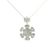 14k White Gold Hexagon Flower Charm Necklace
