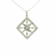 14k White Gold Sun-Inspired Rhombus Charm Necklace