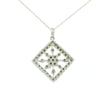 14k White Gold Sun-Inspired Rhombus Charm Necklace