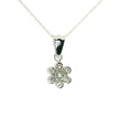 10k White Gold Diamond Flower Necklace