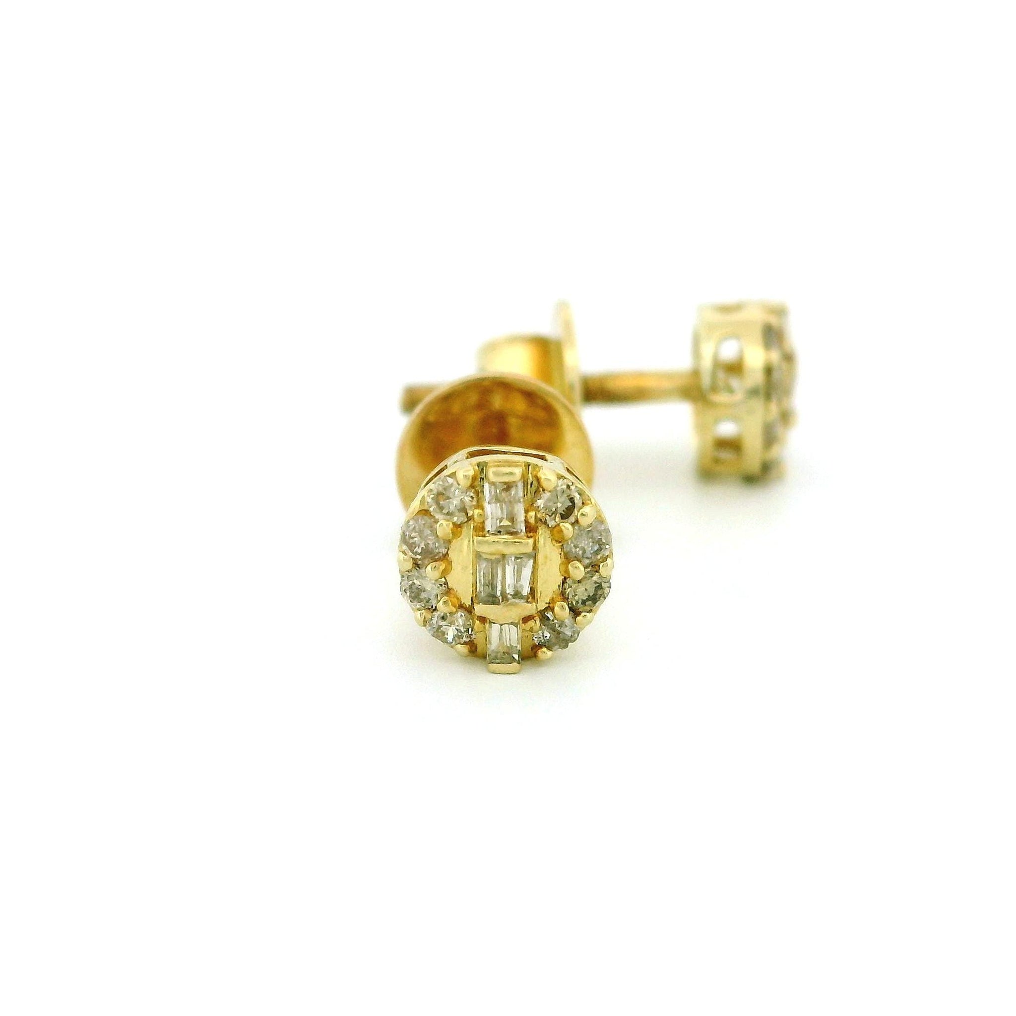 14k Diamond Cluster Earrings, Real Gold Dainty Studs, Sparkly Minimalist Fine Jewelry, 14k Gold Earrings, Minimalist Earrings