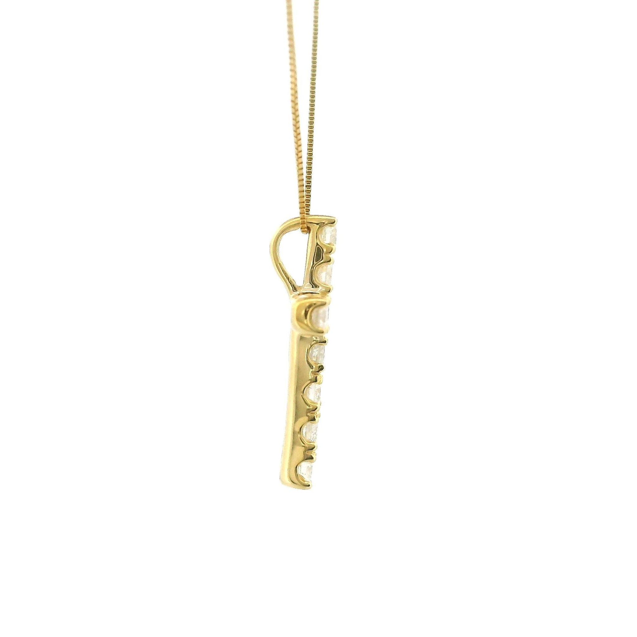 14k Yellow Gold Cross Necklace, Diamond Cross Charm, Real Gold Necklace, Tiny Diamond Pendant, Box Chain Necklace, Dainty Gold Jewelry
