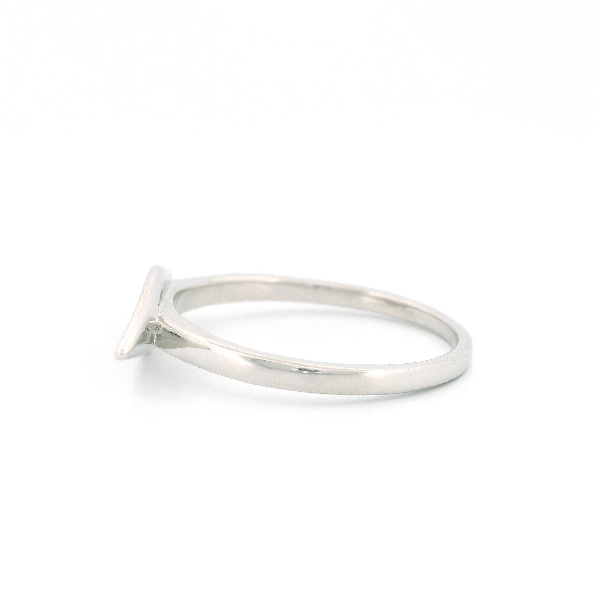14kt Gold Horizontal Rhombus Diamond Ring, Thin Band, 0.15ct Round Cluster, White or Yellow Gold, Size 7