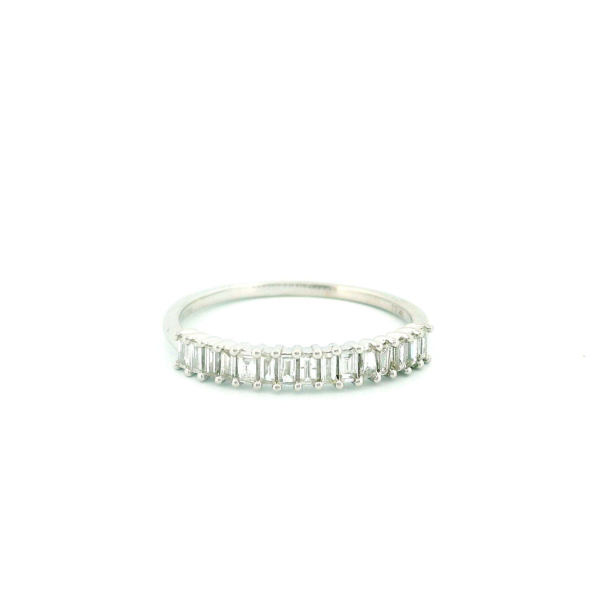 14kt Gold Clover Diamond Ring, Thin Band, 0.10ct Cluster, White or Yellow Gold, Size 7
