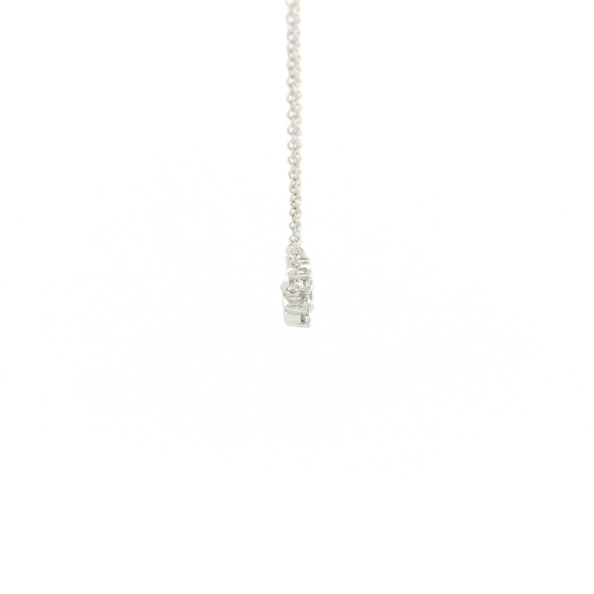 14kt Gold Diamond Cluster Charm Necklace, 9-Stone Natural Diamond Pendant 0.18ct, Dainty Round Link Chain, Yellow Gold and White Gold