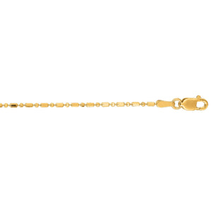 Shiny Diamond Cut Alternate Bar and Bead Chain with Lobster Clasp - wingroupjewelry