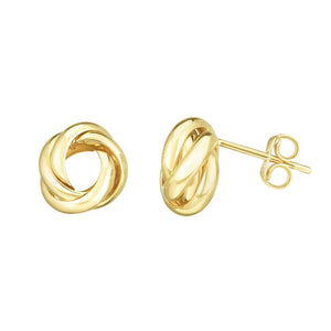 Minimalist Solid Gold Petite Love Knot Earrings - wingroupjewelry