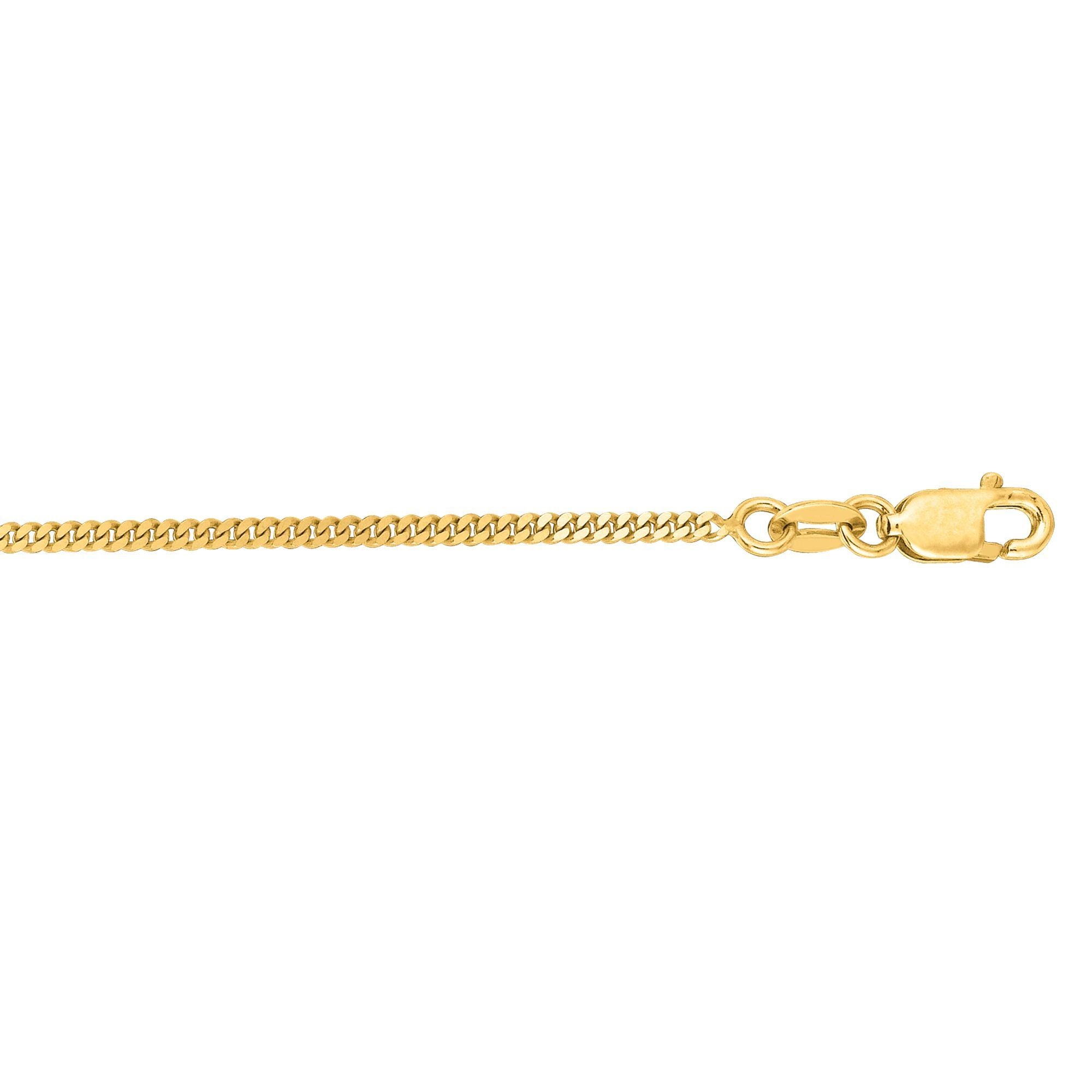 14k Gold Polished Gourmette Chain Necklace