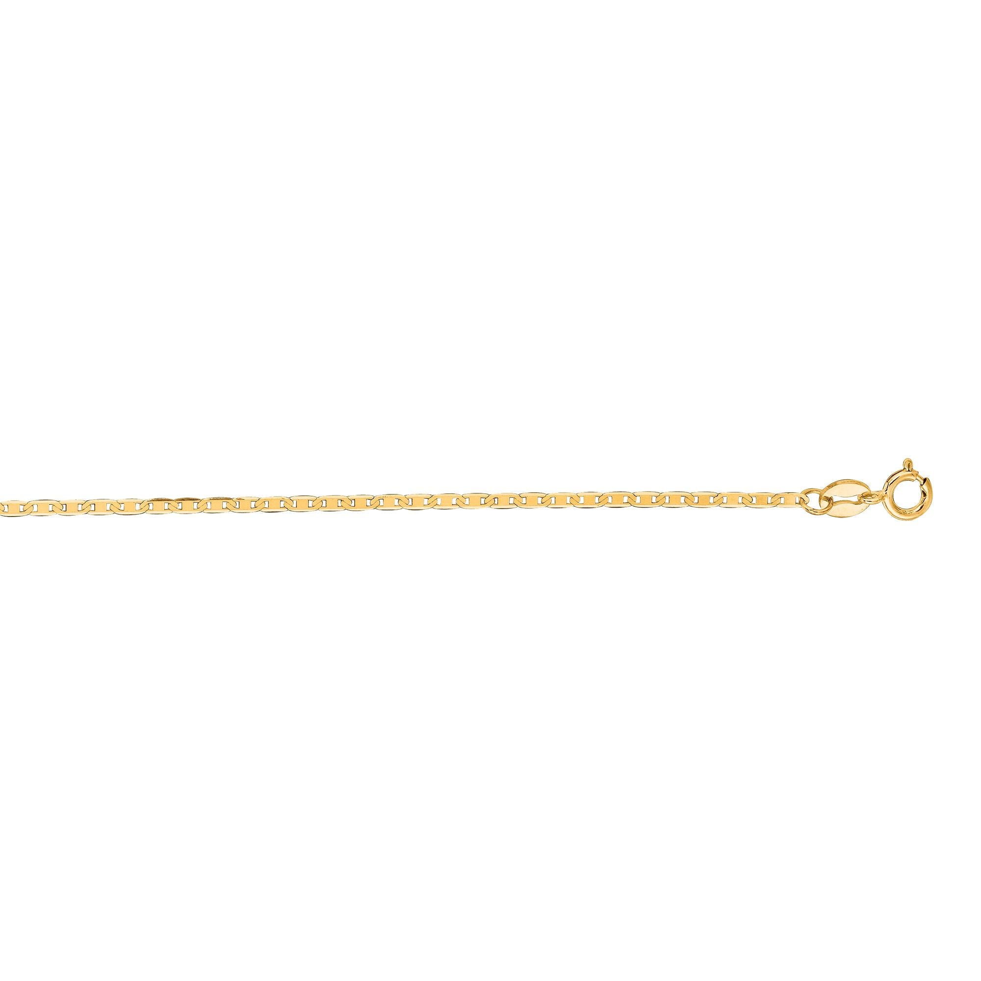 14k Yellow Gold Diamond Cut Mariner Chain with Lobster Clasp