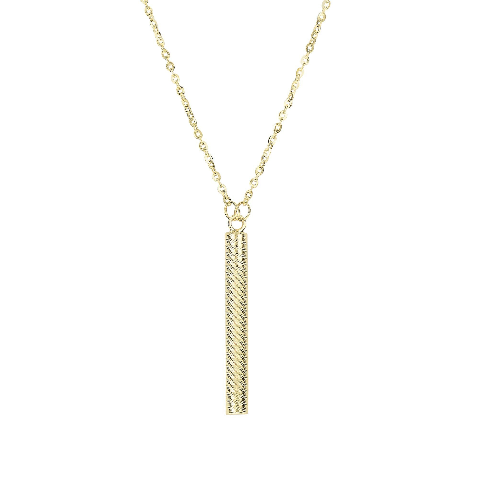 14k Yellow Gold Minimalist Drop Necklace