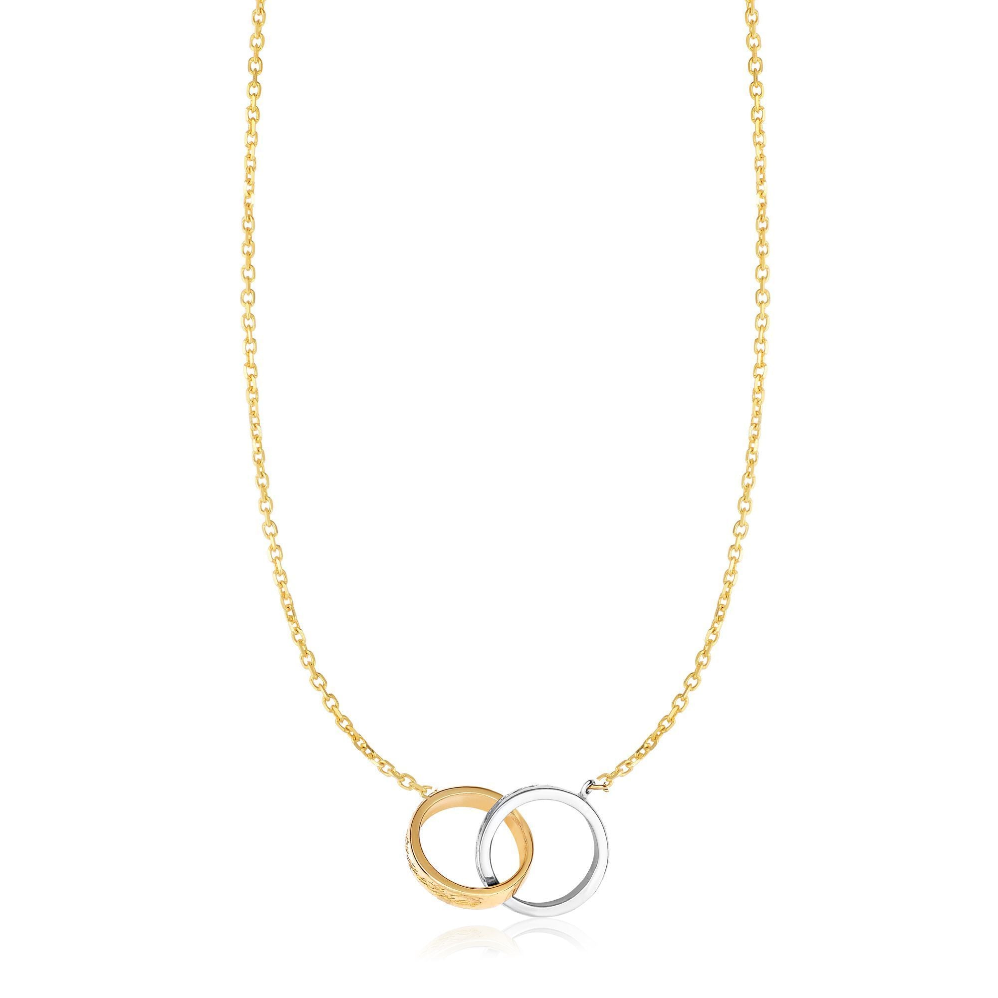 14k Minimalist Gold Always and Forever Interlocking Couple Necklace