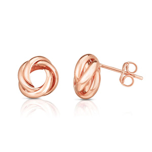 Minimalist Solid Gold Petite Love Knot Earrings - wingroupjewelry