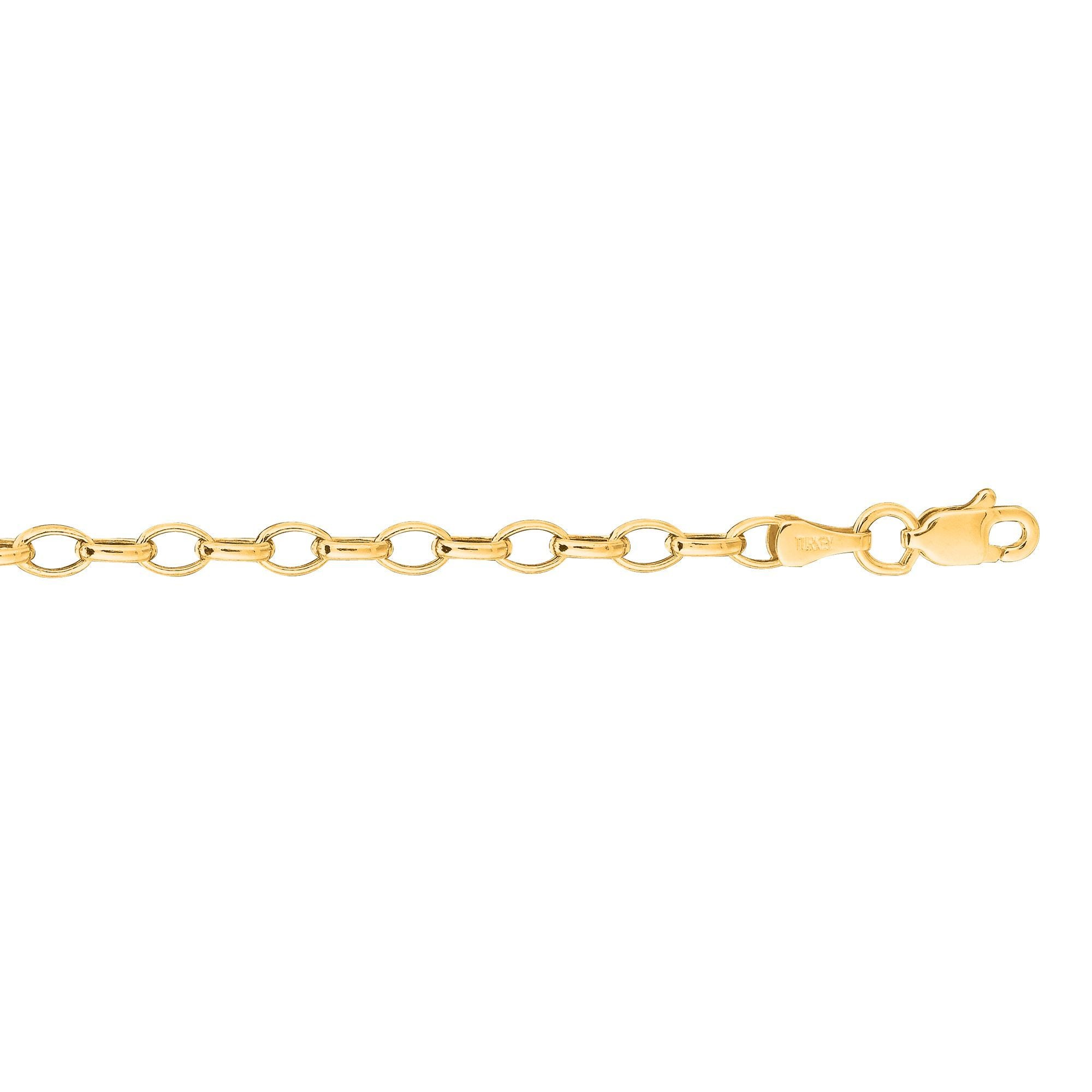 Minimalist Solid Gold Lite Oval Rolo Chain with Lobster Clasp - wingroupjewelry