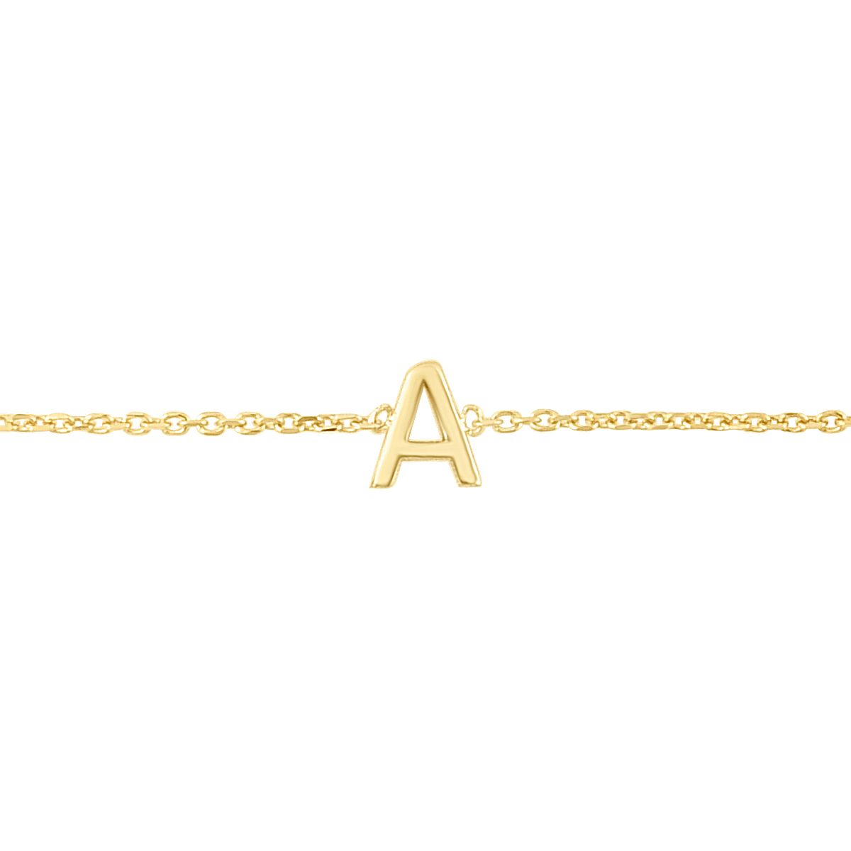 14k Minimalist Yellow Gold Initial Alphabet Custom Bracelet