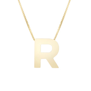 Beautiful Finished Initial Alphabet Necklace with Box Chain with Lobster Clasp - wingroupjewelry