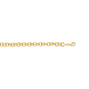 Diamond Cut Round Double Link Chain Charm Bracelet with Lobster Clasp - wingroupjewelry