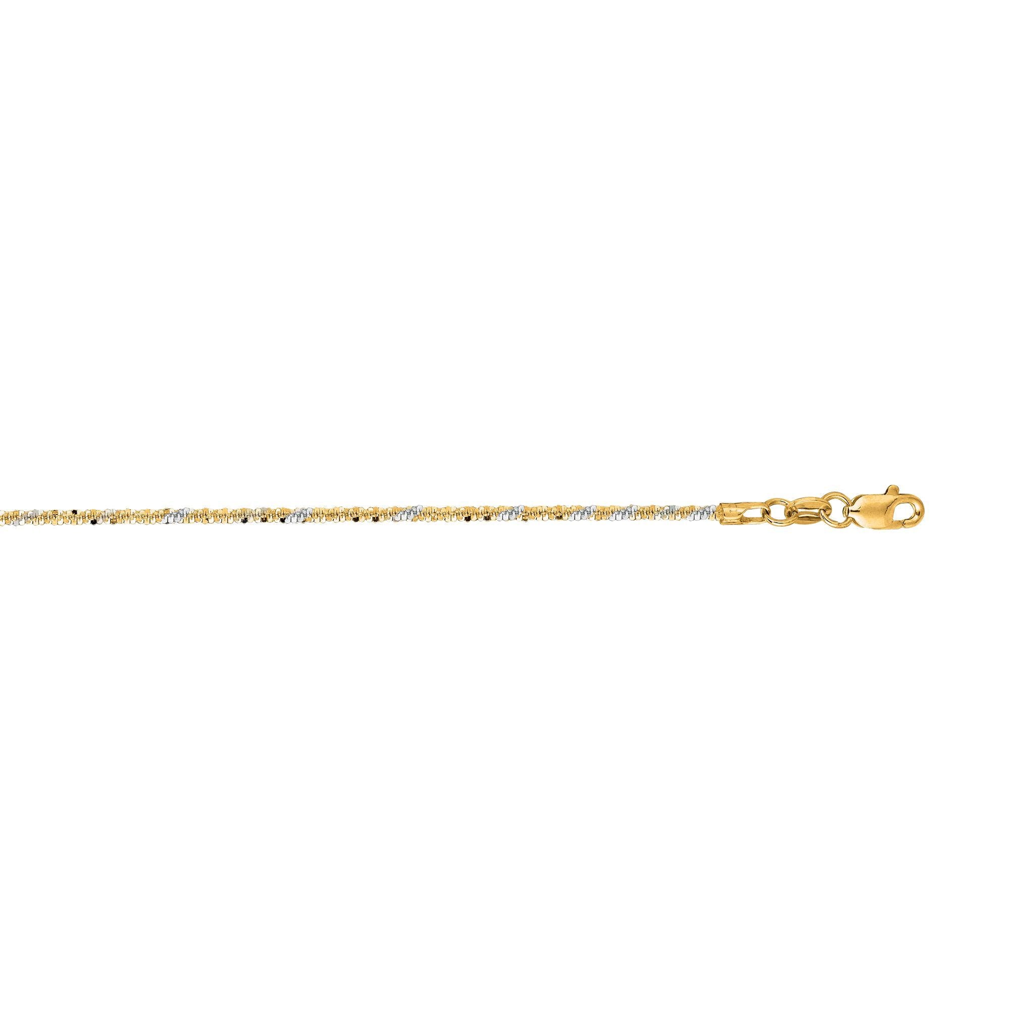 14k Gold Shiny Diamond Cut Sparkle Chain with Lobster Clasp