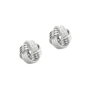 Minimalist 3 Row Love Knot Stud Push Back Earrings - wingroupjewelry