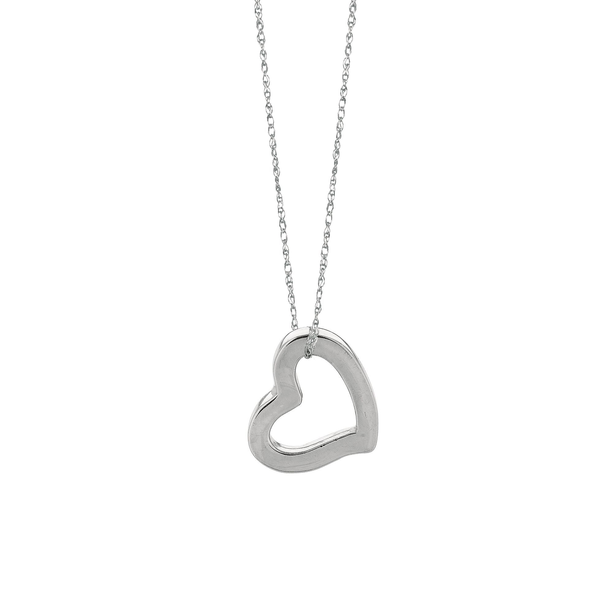 Minimalist Solid Gold Open Heart Necklace - wingroupjewelry